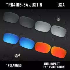 Anti Scratch Polarized Replacement Lens for-Ray Ban RB4165-54 Justin-Options