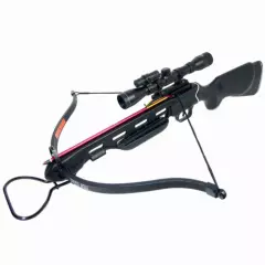 150 lb Black / Wood / Camo Hunting Crossbow Bow +4x20 Scope +7 Arrows 180 80 50