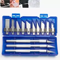 13Pcs Precision Cutter Blades Handle Set DIY Arts Craft Hand Carving Tool Kit AU