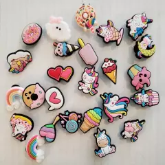 25 Unicorn and ice cream Shoe Charm Set