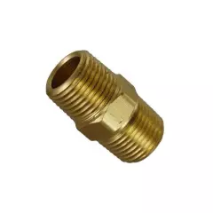 1/2" NPTF male x 1/4" NPTF Male Pipe Thread Hex Nipple Brass Fitting | 33325-08-