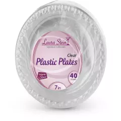 480 Count -7 Inch Plates Laura Stein Premium Heavy Weight Crystal Clear Dispo...