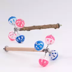 Bird Stand Perch Toy with Rotating Balls,Parakeet Stand Perch Toy for Metal C...