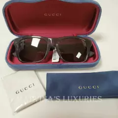 GUCCI SUNGLASSES GG0008SA 004 SQUARE MARBLE ACETATE WEB DETAIL MENS