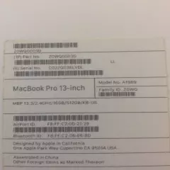 MacBook Pro 13-Inch Model A1989 (BOX Only _ Empty