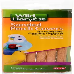 Wild Harvest P-84141 Sanded Perch Covers for Small Birds, 6-Count. NEW