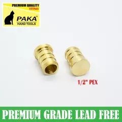 10 PC PREMIUM GRADE 1/2" PEX PLUG (END CAP) - BRASS CRIMP FITTINGS (LEAD-FREE)