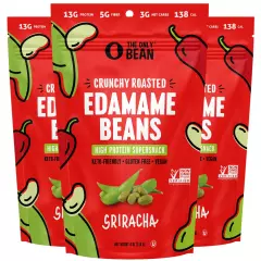 Crunchy Roasted Edamame Snack (Sriracha), High Protein Snacks (13G) Healthy Prot