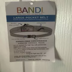 New BANDI Sleek Large Pocketed Belt One Size for phone keys etc.