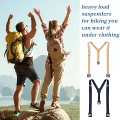 3 Pcs Hidden Suspenders for Men, Hiking Elastic Suspenders under Clothes Stays U