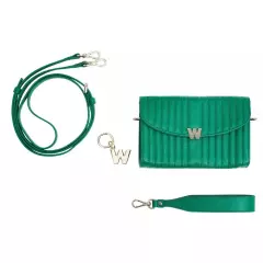 WOLF Mimi Crossbody Bag with Wristlet in Forest Green Color-NWT-Org Pkg-768312