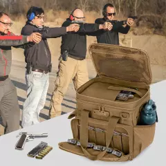 Tactical Gun Range Bag with 3 Pistols Capacity and TSA Lock, Gun Duffle Bag with