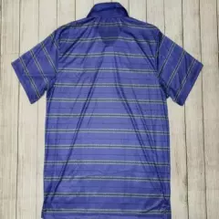 PGA Tour Mens Size XL Short Sleeve Polo Golf Shirt Purple Striped Polyester 