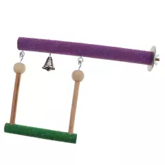 "Sturdy Wooden Perch Stand Swing Decorative Accents for Parrots Other Avian Pets