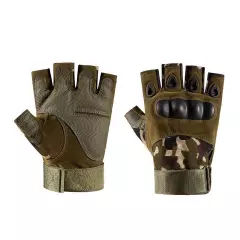 Military Tactical Leather Half Finger Gloves Combat Army Fingerless Gloves Work