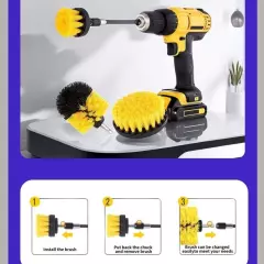 5pcs Drill Brush Power Scrubber Cleaning Brush Extended Long Attachment Set