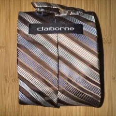 Claiborne Striped Silk Tie - 58L 3.75W