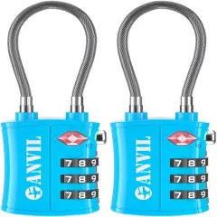 TSA Approved Luggage Locks - Re-Settable 3-Digit Combination Cable Lock with All