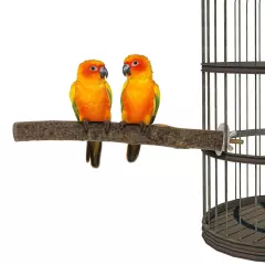 3 Pack Apple Wood Bird Perch for Cage, Natural Wooden Parrot Perch Stand Plat...