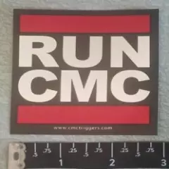 Genuine Run CMC Triggers Hip Hop Logo Sticker Decal Chrome Red Dark Grey