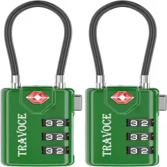 Search Alert TSA Approved Travel Combination Luggage Cable Locks for Suitcase, G