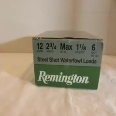 VINTAGE GREEN REMINGTON STELL SHOT WATERFOWL LOADS CARTRIDGE SHELLS Box Empty