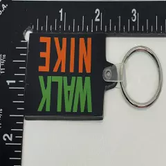 Vintage Walk Nike Rubber Keychain Black Green Orange with Silver Tone Ring USA