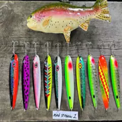 10 NEW MAGNUM SILVER STREAK WALLEYE SALMON TROUT SPOONS DOWNRIGGER DIPSY LURE