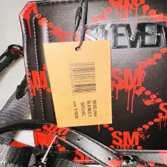 Steve Madden Bevelyn Satchel Halloween Limited Editon Bloody Hearts Red & Black