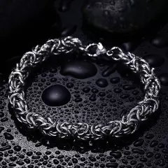 6/8/10mm High Quality Stainless Steel Silver Byzantine Chain Men/Women Bracelet