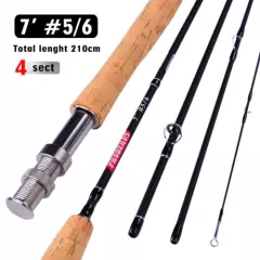 Fly Fishing Rod 7ft 3/4 5/6 7/8WT Graphite Fast Action Fly Rod Trout 4 Piece