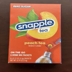 2 Snapple Peach Tea Sugar Free Drink Mix Singles to go Free Shipping