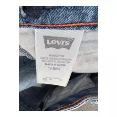 Levi's Girls Thick Stitch Boot Cut Jeans SIZE 14 R Medium Blue Distressed