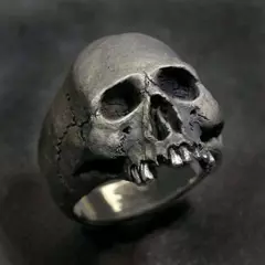 Black Horror Skull Ring Men's Jewelry Vintage Punk Biker Ring Males' Gift