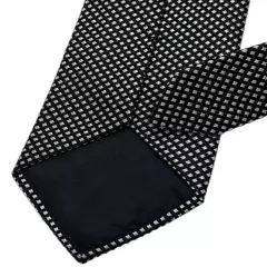 CHARVET Black Geometric Silk LUXURY Tie FRANCE