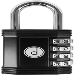 Padlock 4 Digit Combination Lock - for Gym School Locker, Outdoor Gate, Shed, Fe