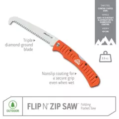 NEW Outdoor Edge Flip N' Zip Saw 4.5" Folding Saw Aluminum Handle FW-45