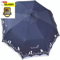 Windproof Compact Travel Folding Cute Cat Umbrella,Auto Open Close Rain&Sun USA.