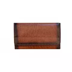 PrimeHide Carlton Leather 6 Hook Key Case Wallet - Brown