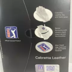 New PGA Tour Golf MLH SwingSoft Leather Glove Cadet Medium Bright White MSRP:$24