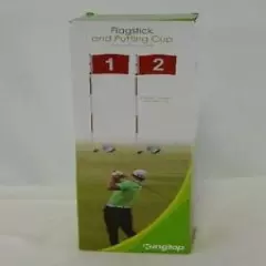 Kingtop Flagsticks & Putting Cups -Two (2) Pin/Cup Red Flag PREMIUM VERSION NEW