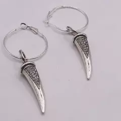 Brighton horn crystal earrings on non brighton hoops NWOT