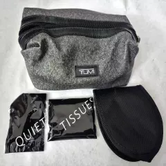 TUMI for Delta Airlines Gray Soft Case Shell Amenity Toiletry Travel Kit