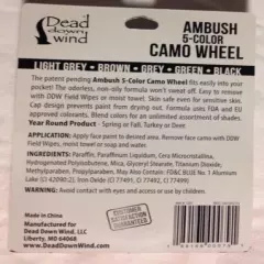 Dead Down Wind Ambush Camo 5 Color Face Paint Wheel Spring Fall Colors New