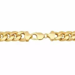 10k Yellow Gold Miami Cuban Link Chain Bracelet 2mm-7.5mm Size 7"-30" Hollow