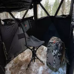 Hunting Blind Chair 360 Swiveling Stool with Backrest Deer Turkey Duck Hunt Seat