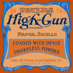 Reproduction Vintage Peters "High Gun" Paper Shells Label Canvas Print