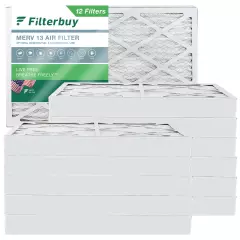 Filterbuy 16x25x4 Pleated Air Filters, Replacement for HVAC AC Furnace (MERV 13)