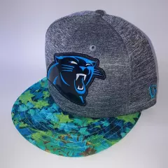 Carolina Panthers Neon Fall Leaf Camo Brim 9FIFTY New Era SnapBack Turquoise -