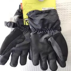 All In Motion Mens Snow Gloves Med Large Blk Heavy Warm Waterproof Insulated 